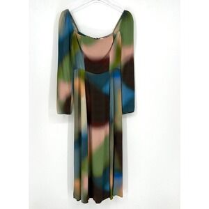 Reformation Dress Womens 4 Sigmund Midi Blur Colorful Wedding‎ Vacation Retro